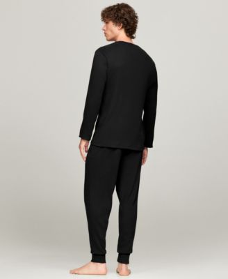 Men's Ribbed Long-Sleeve Pajama Shirt