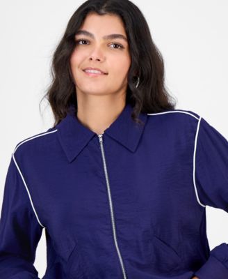 Women's Piping Trim Windbreaker Jacket, Macy's Exclusive
