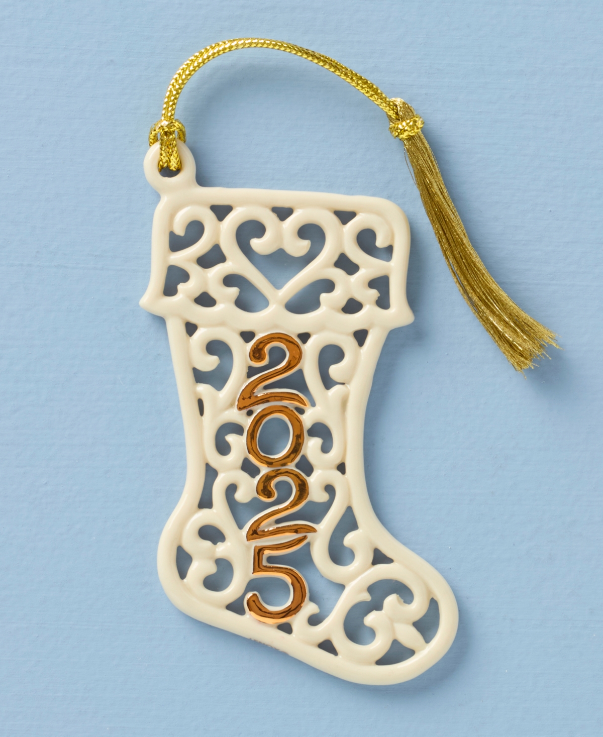 Lenox 2025 A Year To Remember Stocking Ornament In Gold