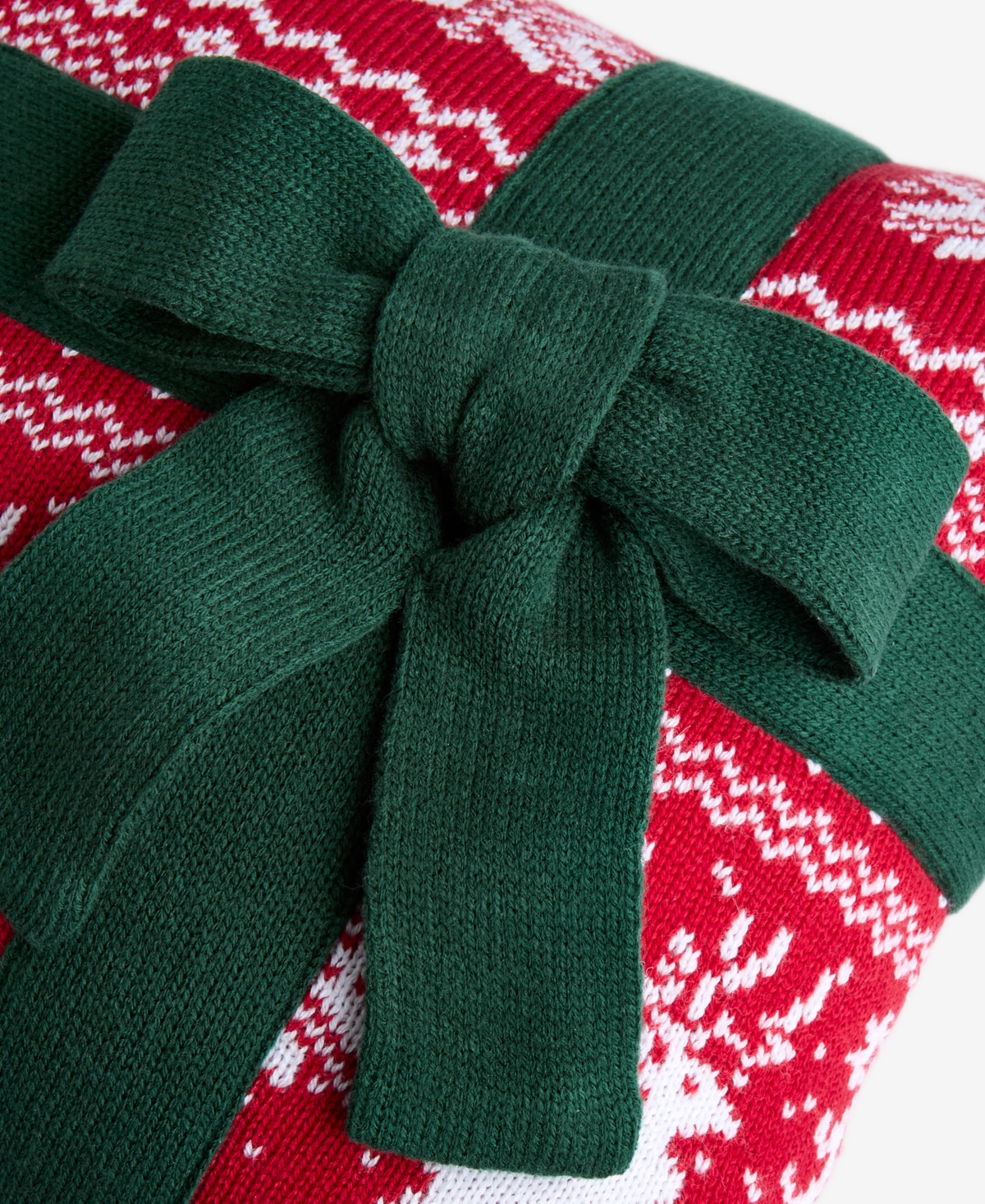 Holiday Lane Knit Present Decorative Pillow, 14" X 20", Exclusively For Macy's In Multi