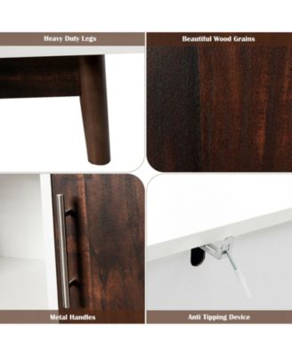 Wood Display Sideboard Storage Cabinet with Storage Compartments