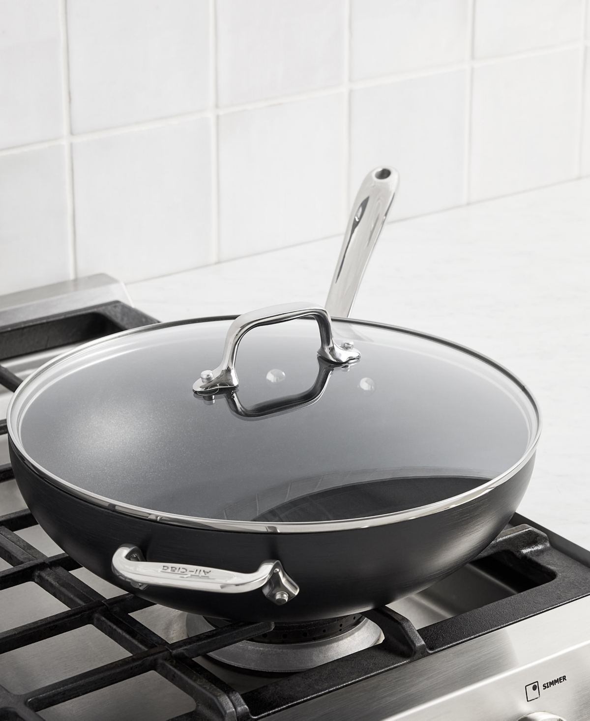 All-clad Ha1 Expert Cookware Nonstick 12" Chef's Pan With Lid In Black