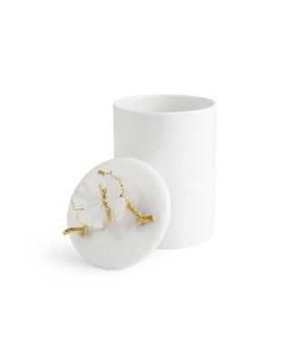 Butterfly Ginkgo Gold Medium Porcelain Canister