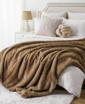 Luxury Tipped Faux Fur Throw, 50" x 60"