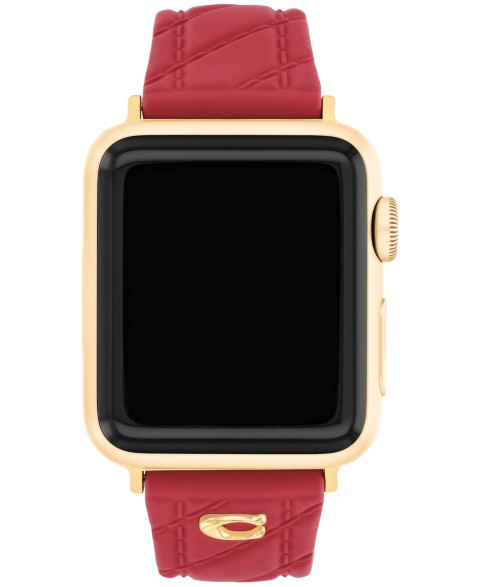 COACH Women's Red Silicone Apple Watch Strap, 38mm, 40mm, 41mm
