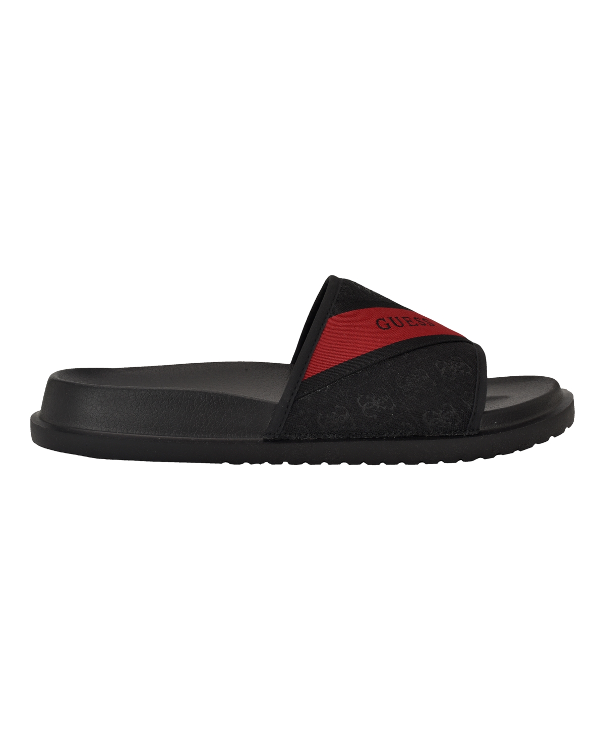 Guess Men's Vellden Slip-on Lifted Fashion Slides In Black
