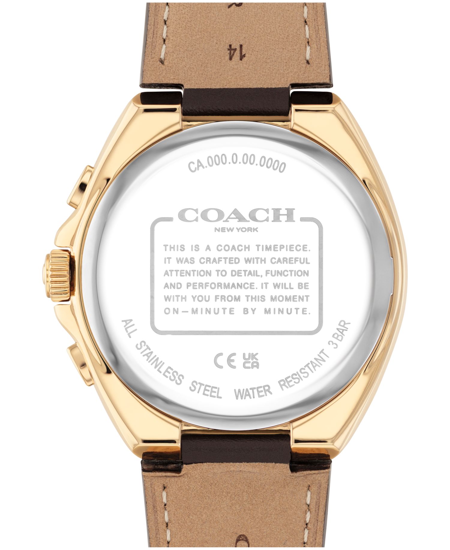 Men's Jackson Dark Brown Leather Calfskin Strap Watch, 44.1mm