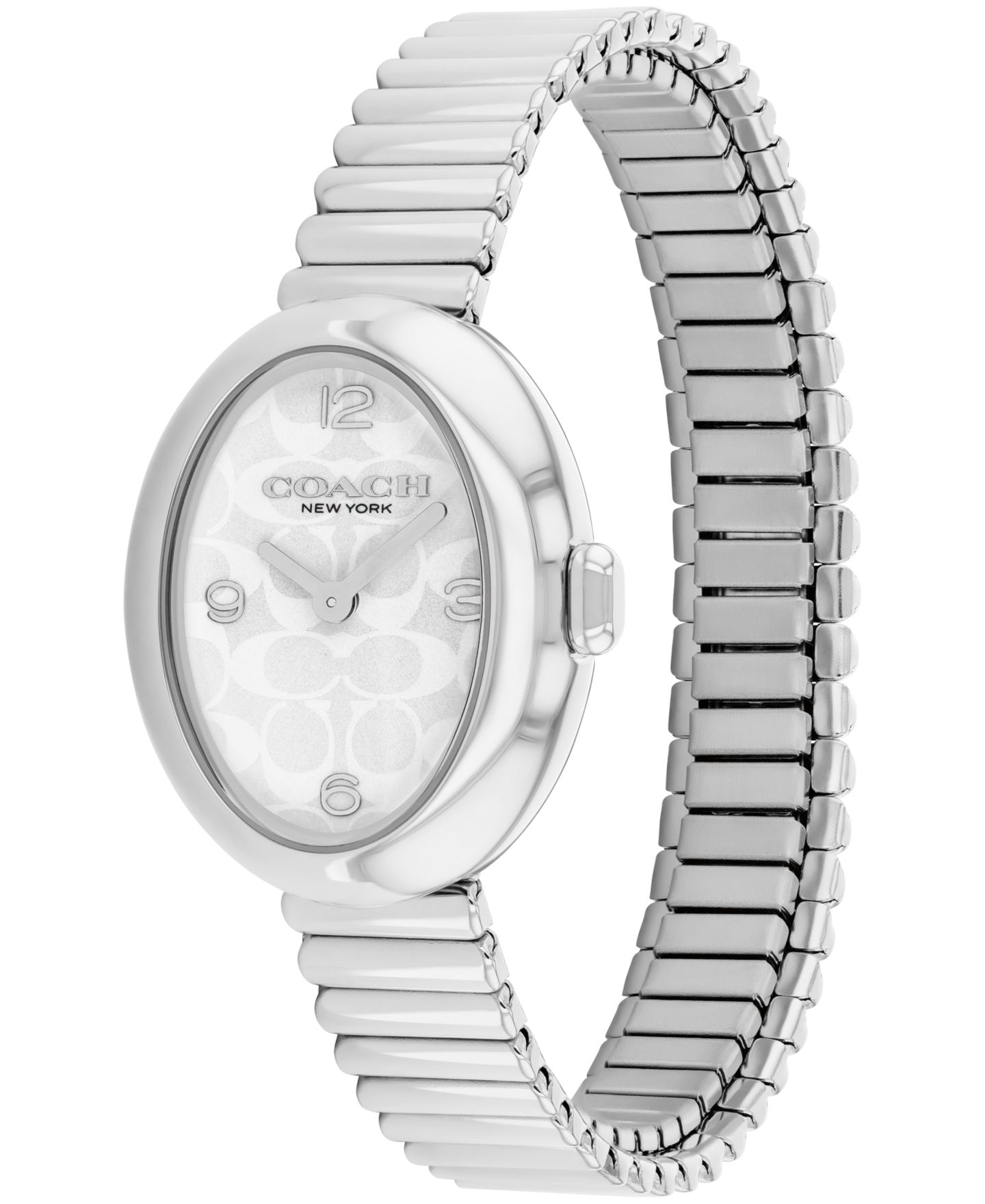 Женские часы COACH Sammy Silver Tone Stainless Steel Stretch Bracelet Watch, 22.5mm — фото 3