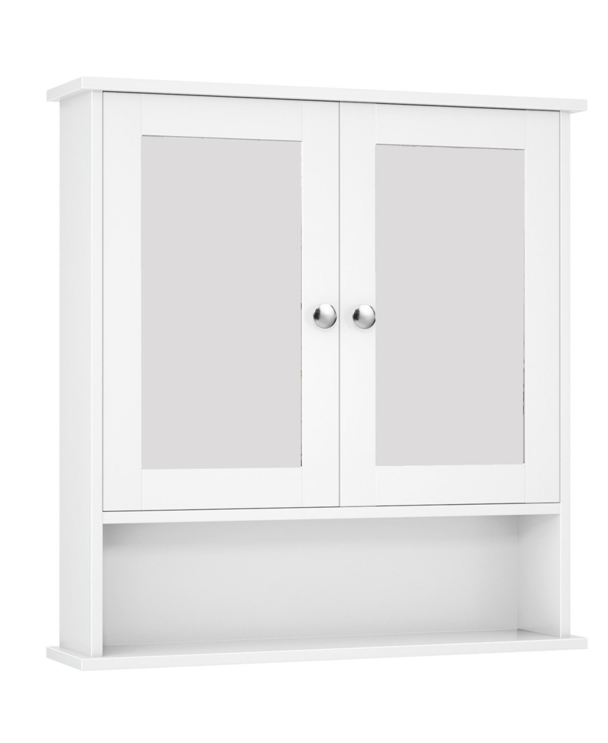 Volenca Double Door Wall-Mounted Bathroom Mirror Cabinet with Storage Shelf