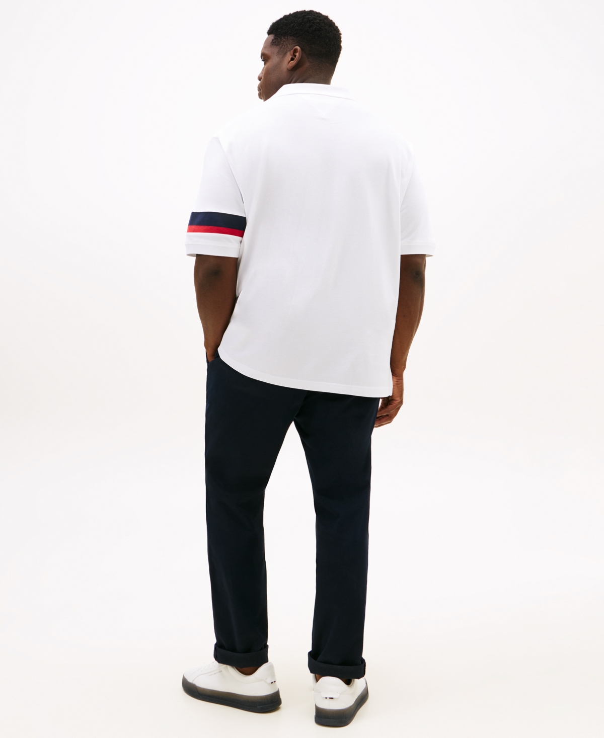 Tommy Hilfiger Men's Big & Tall Short Sleeve Polo Shirt In White