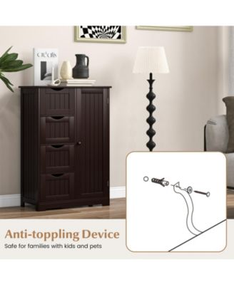 Standing Indoor Wooden Cabinet with 4 Drawers