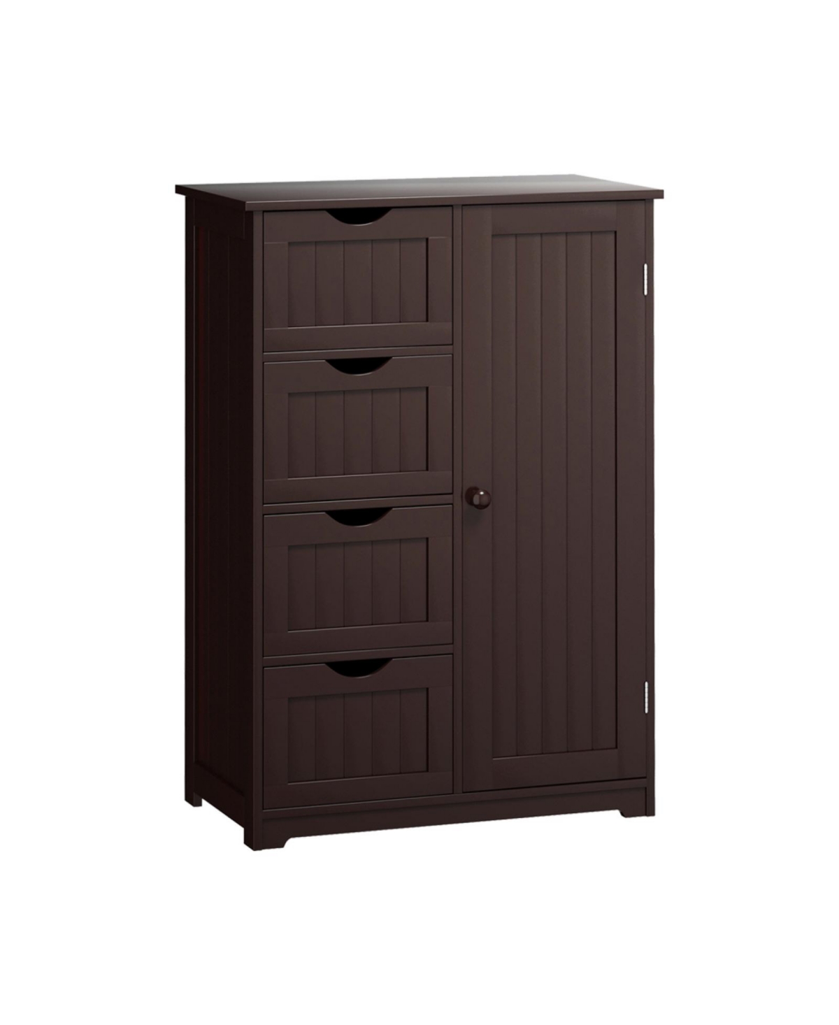 Standing Indoor Wooden Cabinet with 4 Drawers - Black