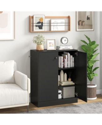 2-Door Modern Floor Storage Cabinet with 3-Tier Shelf