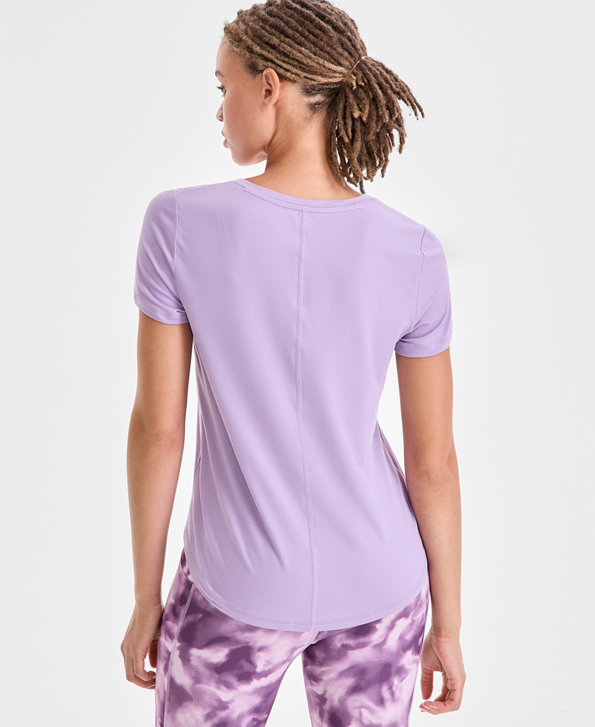 Id Ideology Women's V-neck Performance T-shirt, Created For Macy's In Purple