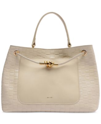 Arezzo - Small Leather Woven Metal Ornament Shopping Bag