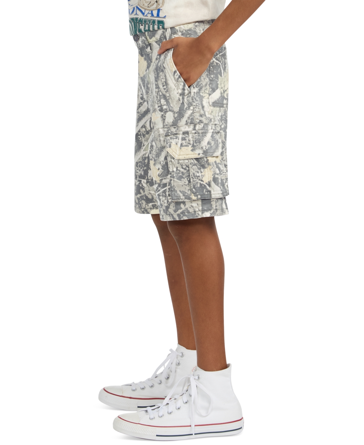 Abercrombie Boys Baggy Cargo Shorts In Gray