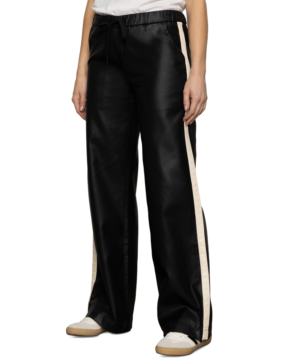 Sanctuary Coated Twill Track Pants In White