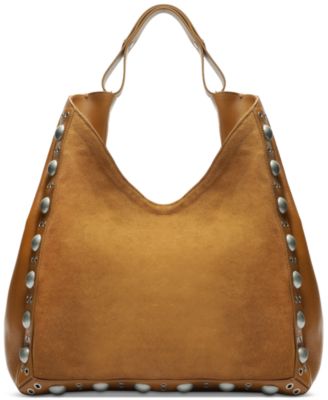 Arezzo - Extra Large Leather Metal Studs Hobo Bag