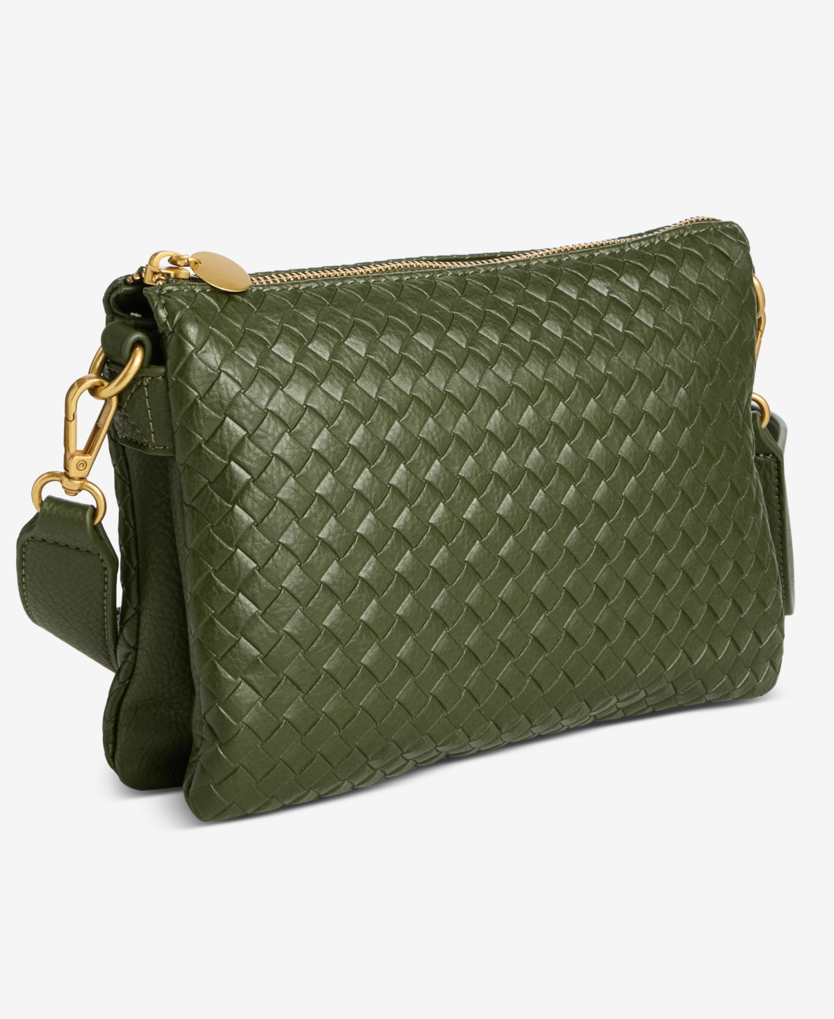 Style & Co Small Woven Double Compartment Crossbody, Macy's Exclusive In Green