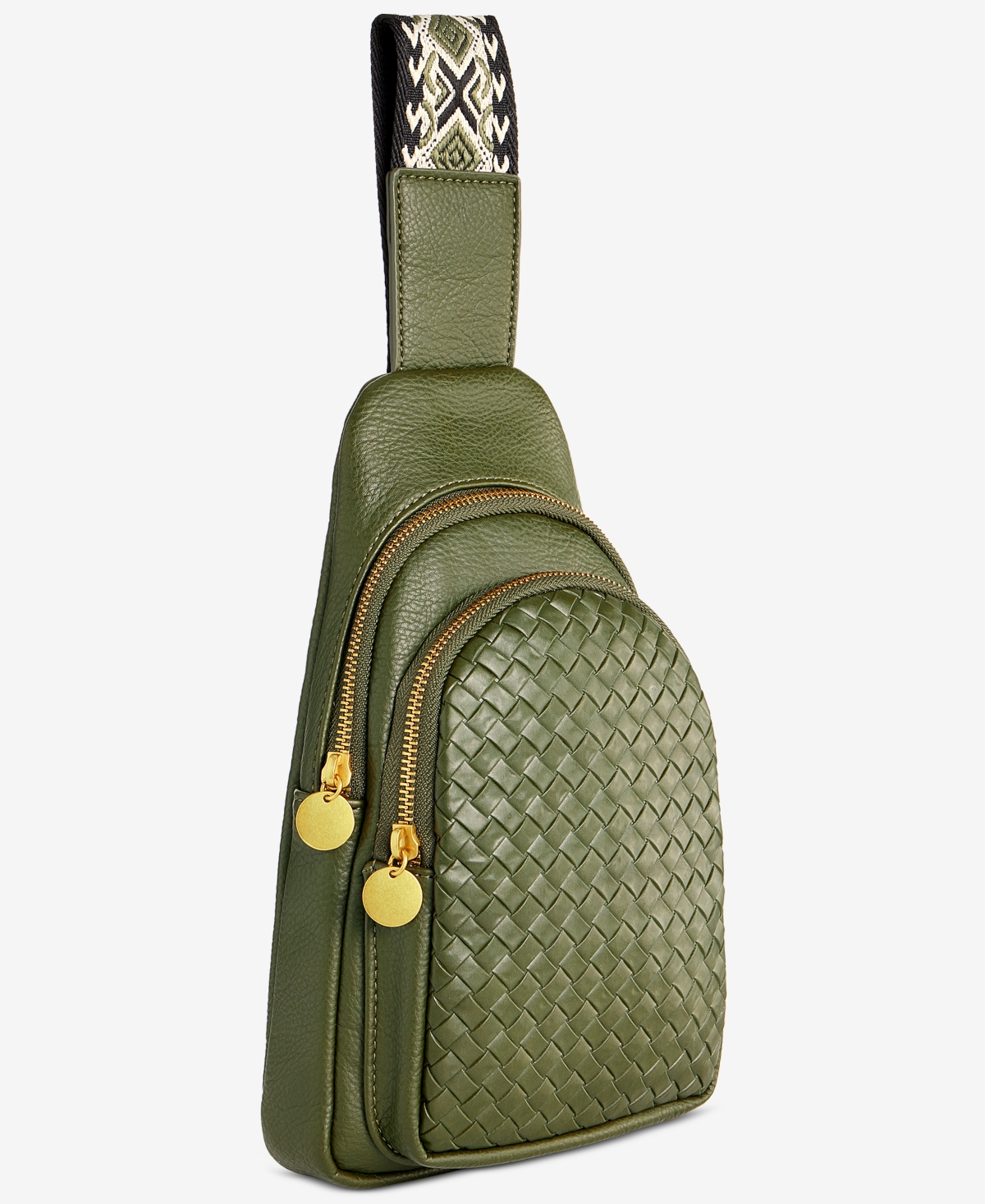 Style & Co Woven Sling Bag, Macy's Exclusive In Green