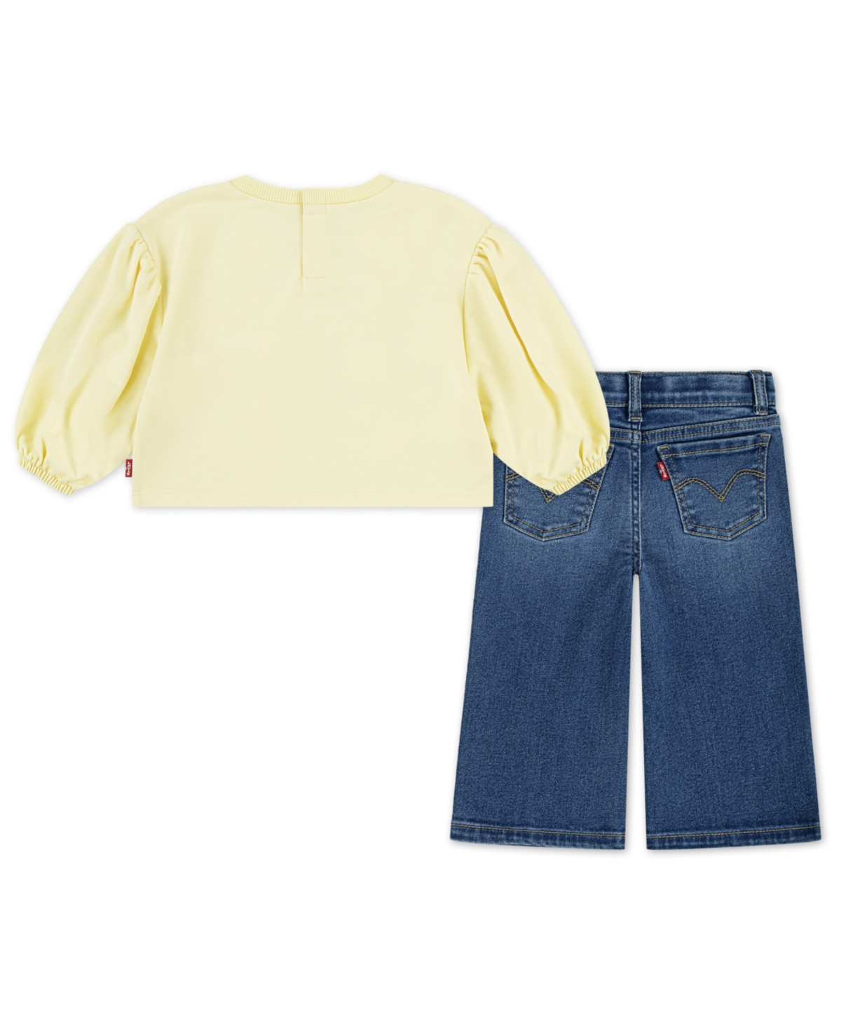 Levi's Baby Girls Bear Graphic Top And Wide-leg Jeans, 2 Piece Set In Multi