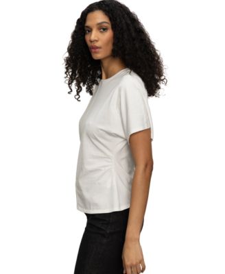 Women's Cotton Shirred-Waist Dolman T-Shirt 