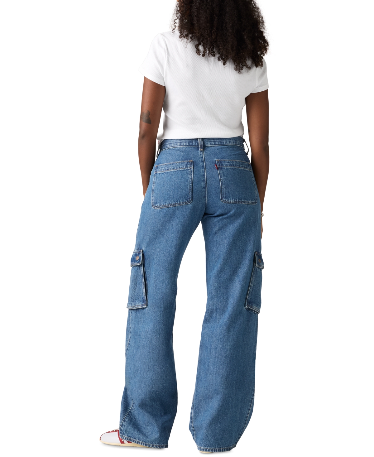 Levi's Women's Super Low Loose-fit Cargo Jeans In Blue
