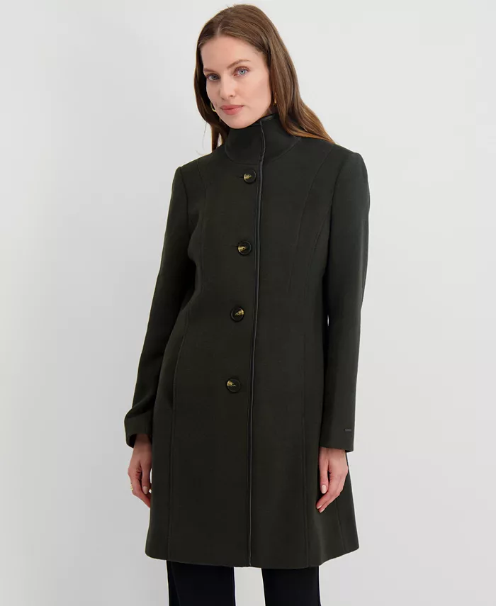 Women's Stand-Collar Button-Front Coat