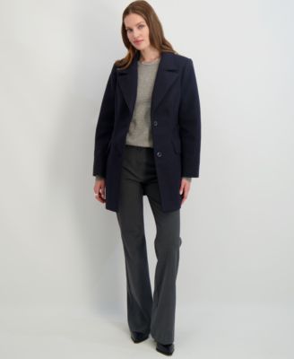 Women's Notched-Collar Single-Breasted Peacoat