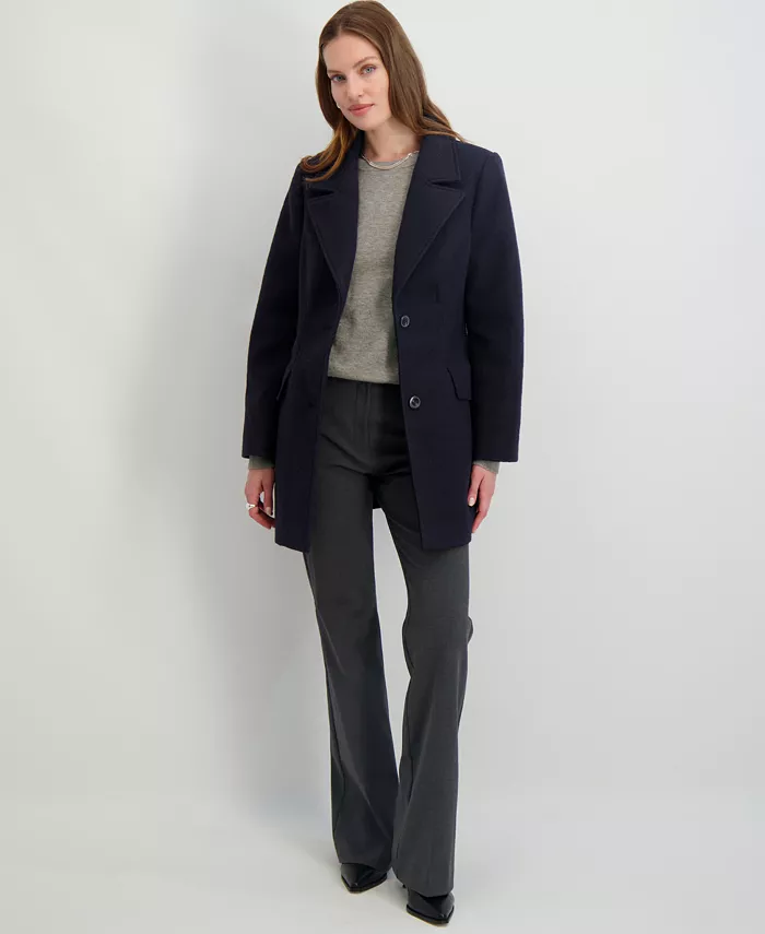 Women's Notched-Collar Single-Breasted Peacoat - thumbnail 5