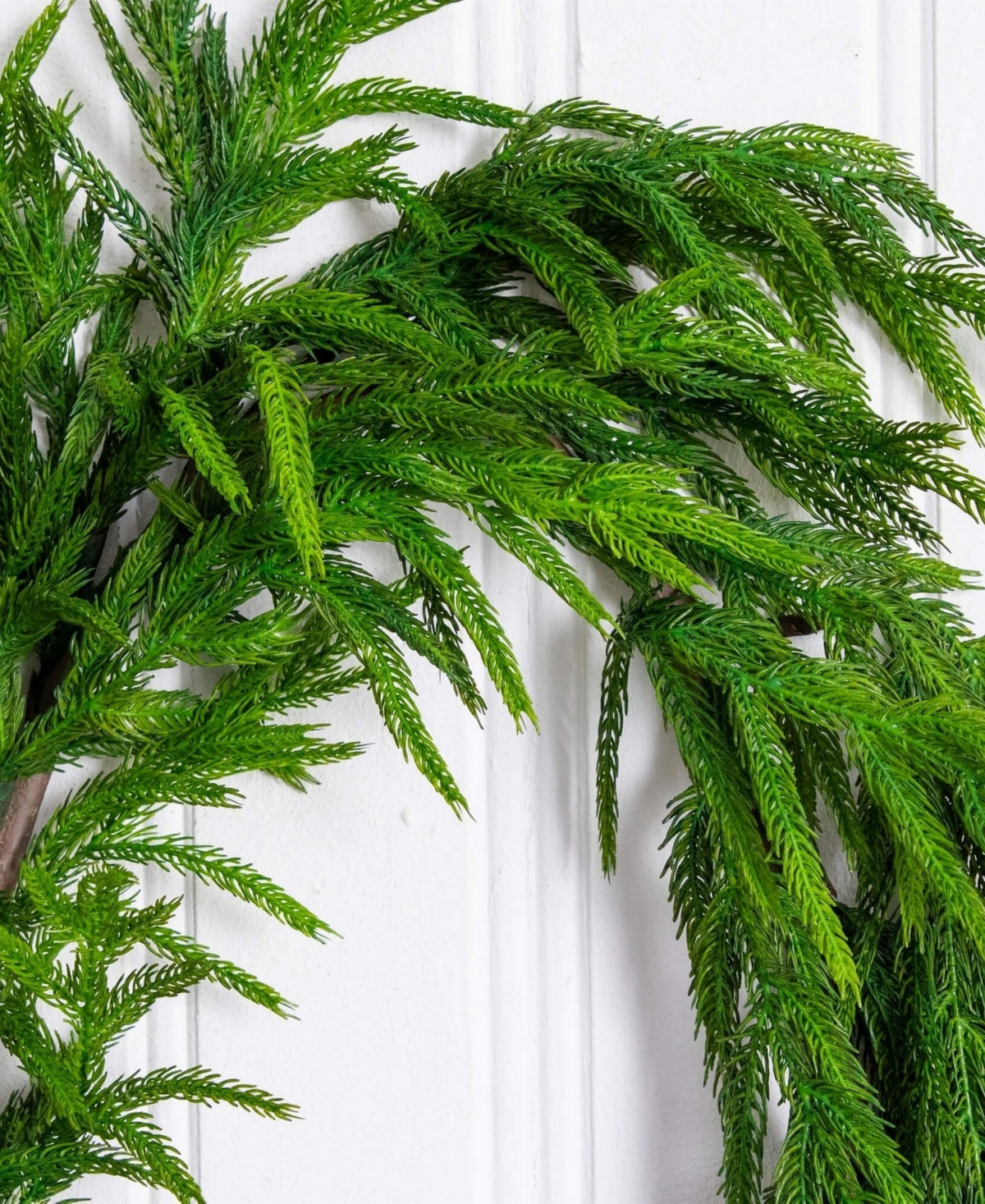 Nearly Natural 15" Artificial Touch Norfolk Island Pine Garland With Natural Look In Green