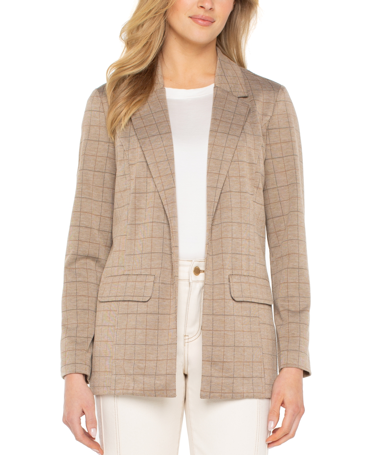 Liverpool Los Angeles Check Open Front Boyfriend Blazer