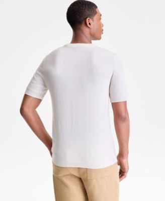 Men's Regular-Fit Textured 100% Cashmere Sweater T-Shirt, Macy's Exclusive