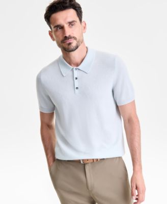 Men's Regular-Fit 100% Cashmere Sweater Polo Shirt