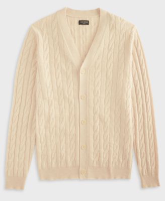 Men's Regular-Fit Cable-Knit 100% Cashmere Cardigan, Macy's Exclusive