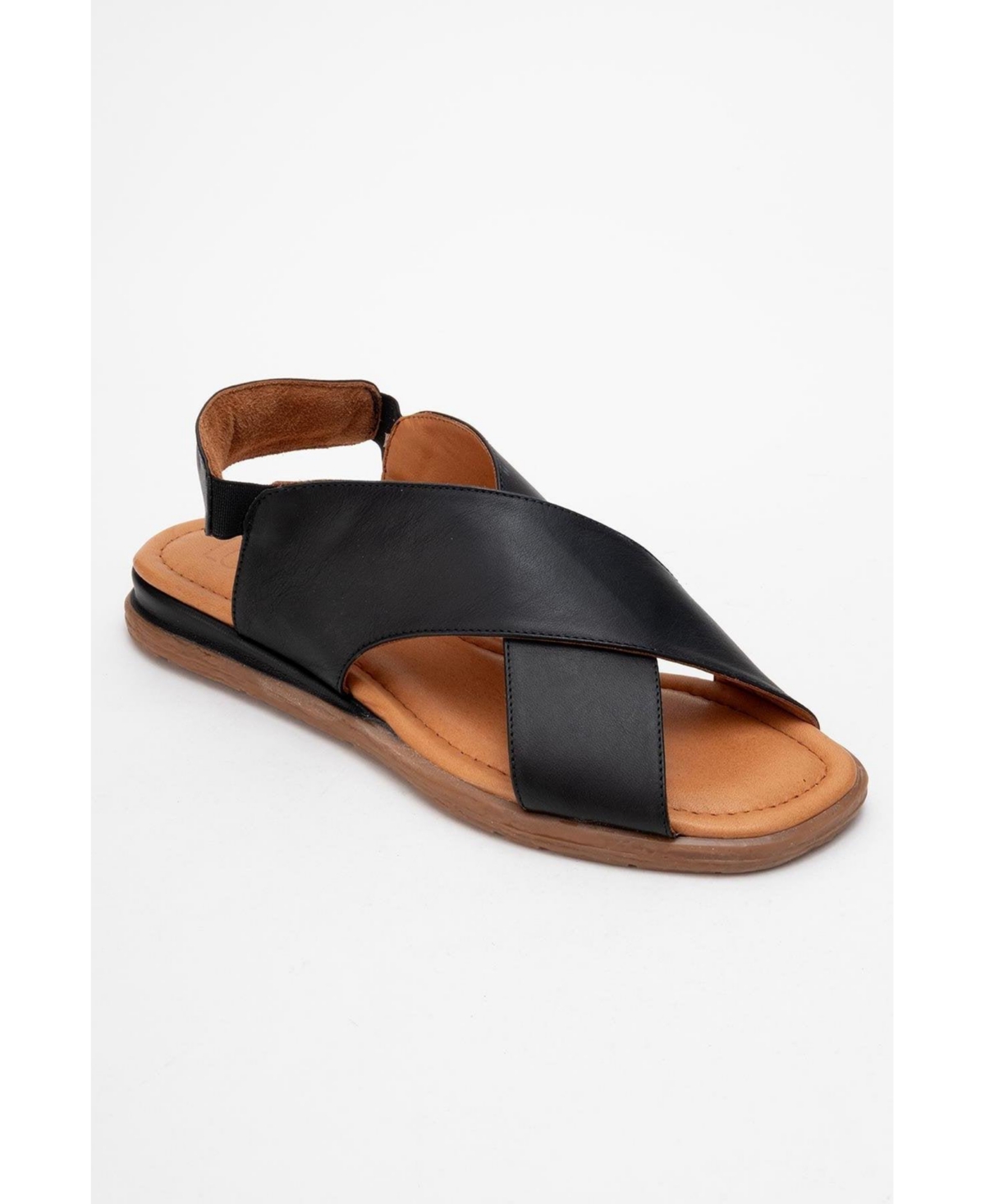 Broods Elastic Leather Slip On Sandals (Women) - Gold leather