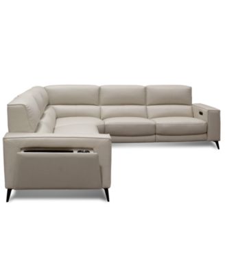 Neiwert 5-Pc. Leather Sofa Sectional with 3 Power Recliners