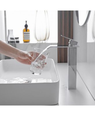 Single Hole Single-Handle Bathroom Vessel Faucet With Pop Up Drain Without Overflow