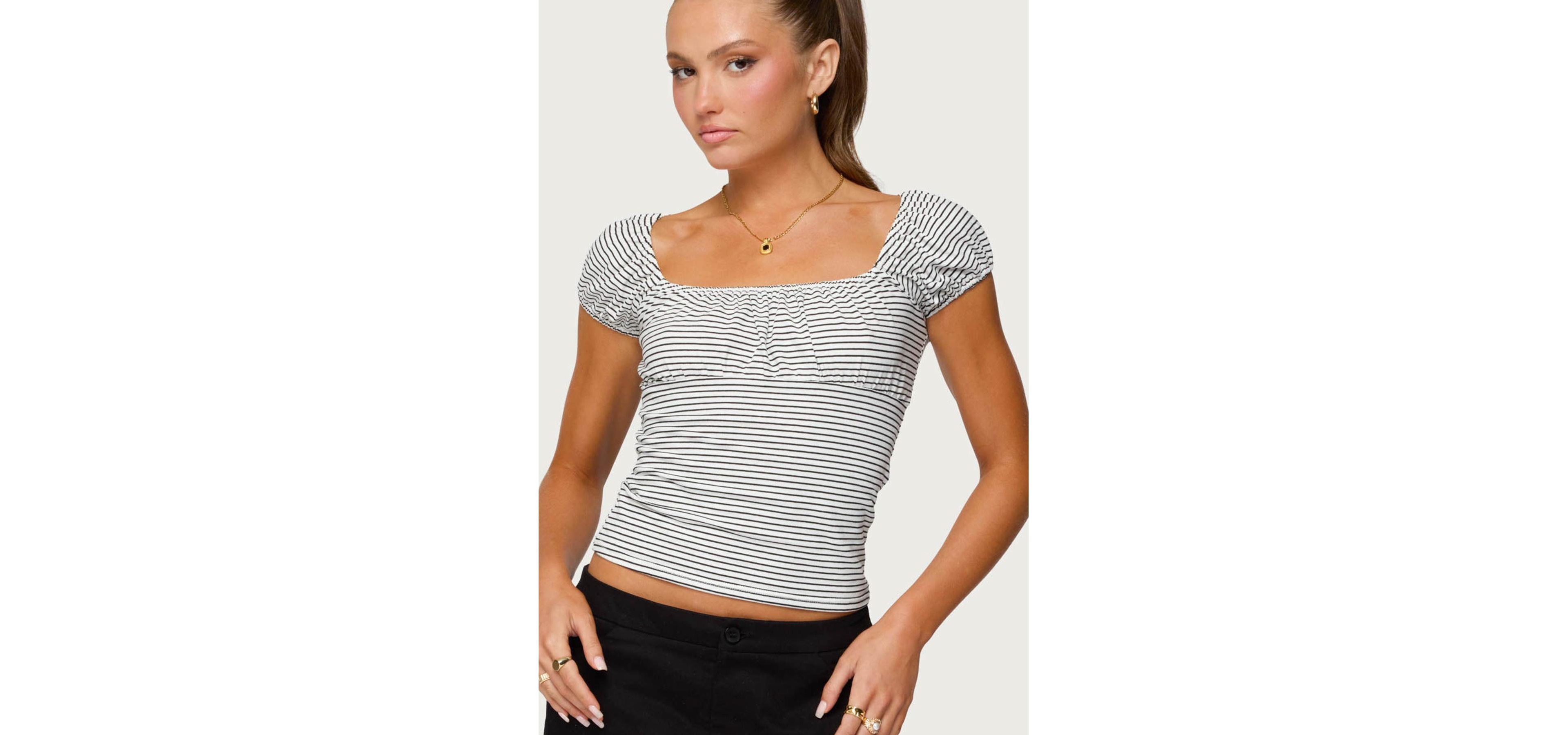 Edikted Womens Oleana Gathered Bust Top