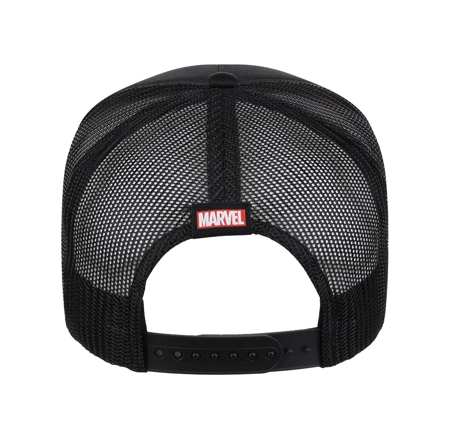 Men's Black Deadpool Big Front Foam Trucker Adjustable Hat