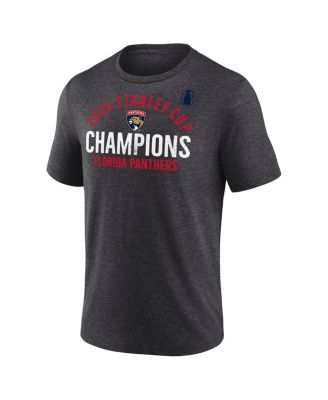 Men's&nbsp;Heather Charcoal Florida Panthers 2025 Stanley Cup Champions Rush Tri-Blend T-Shirt