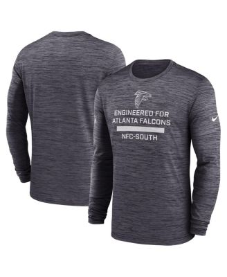 Nike - Men's Charcoal Atlanta Falcons Sideline Velocity Performance Long Sleeve T-Shirt