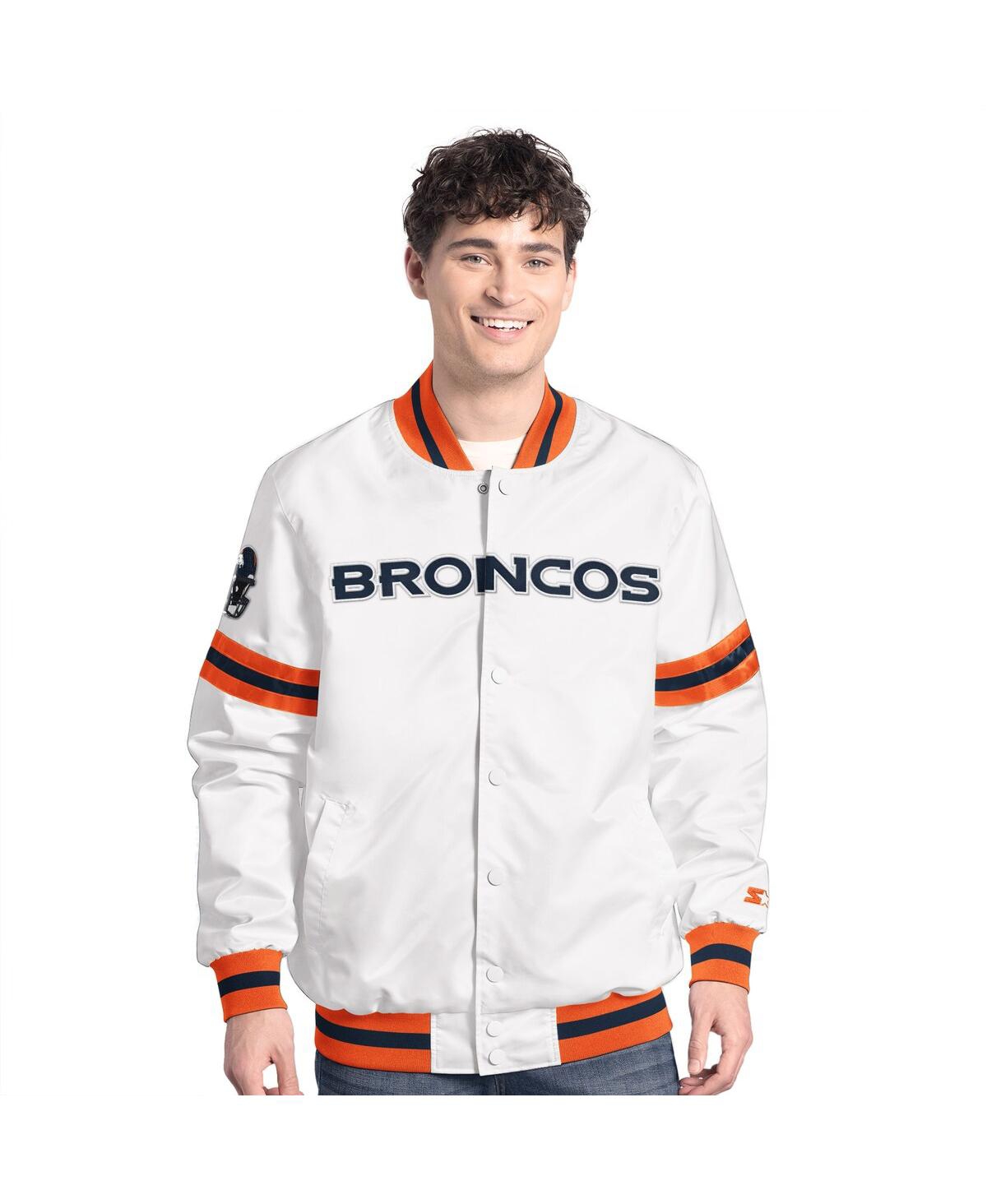 Men'sÂ White Denver Broncos Scout Full-Snap Varsity Jacket - White
