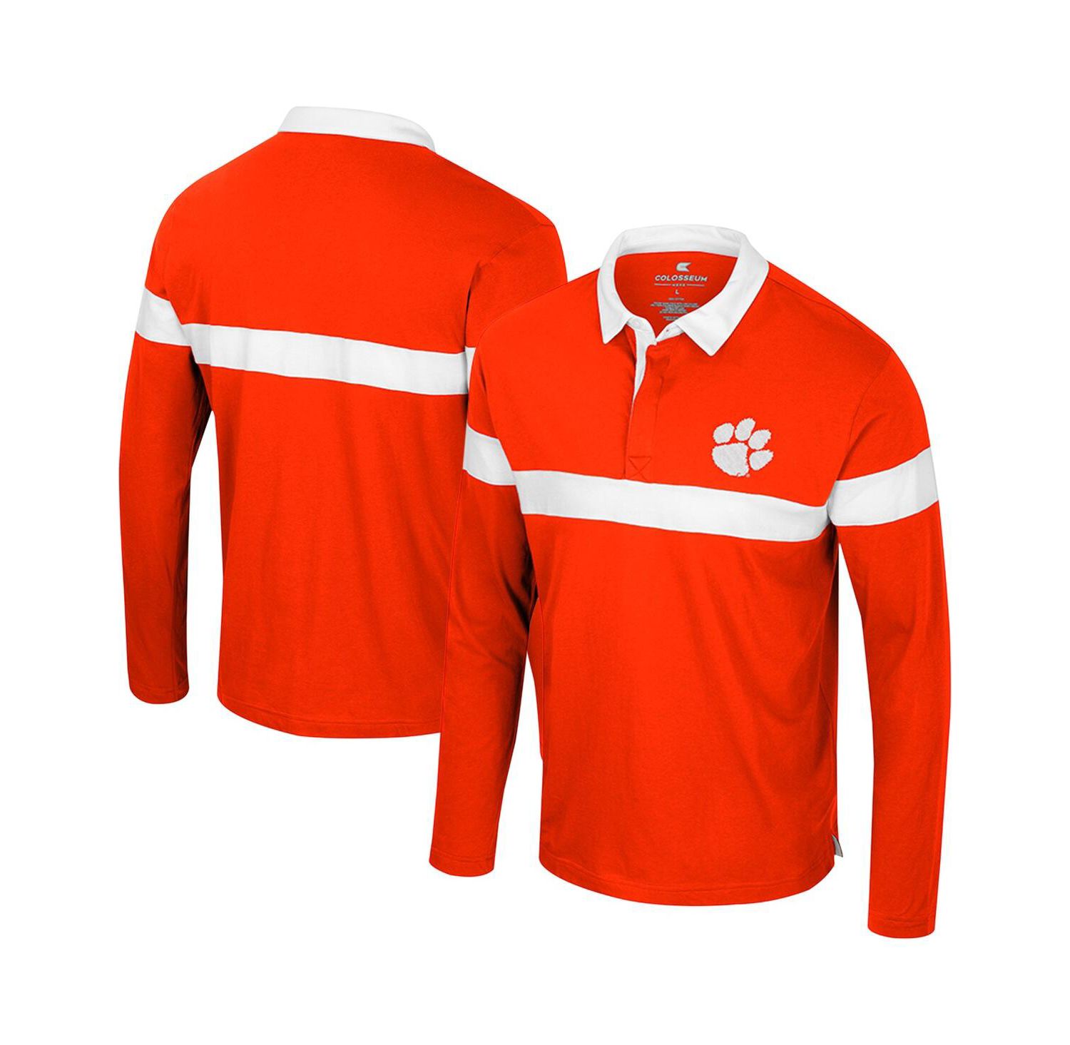 Men's Orange Clemson Tigers Too Cool for School Long Sleeve Polo Shirt