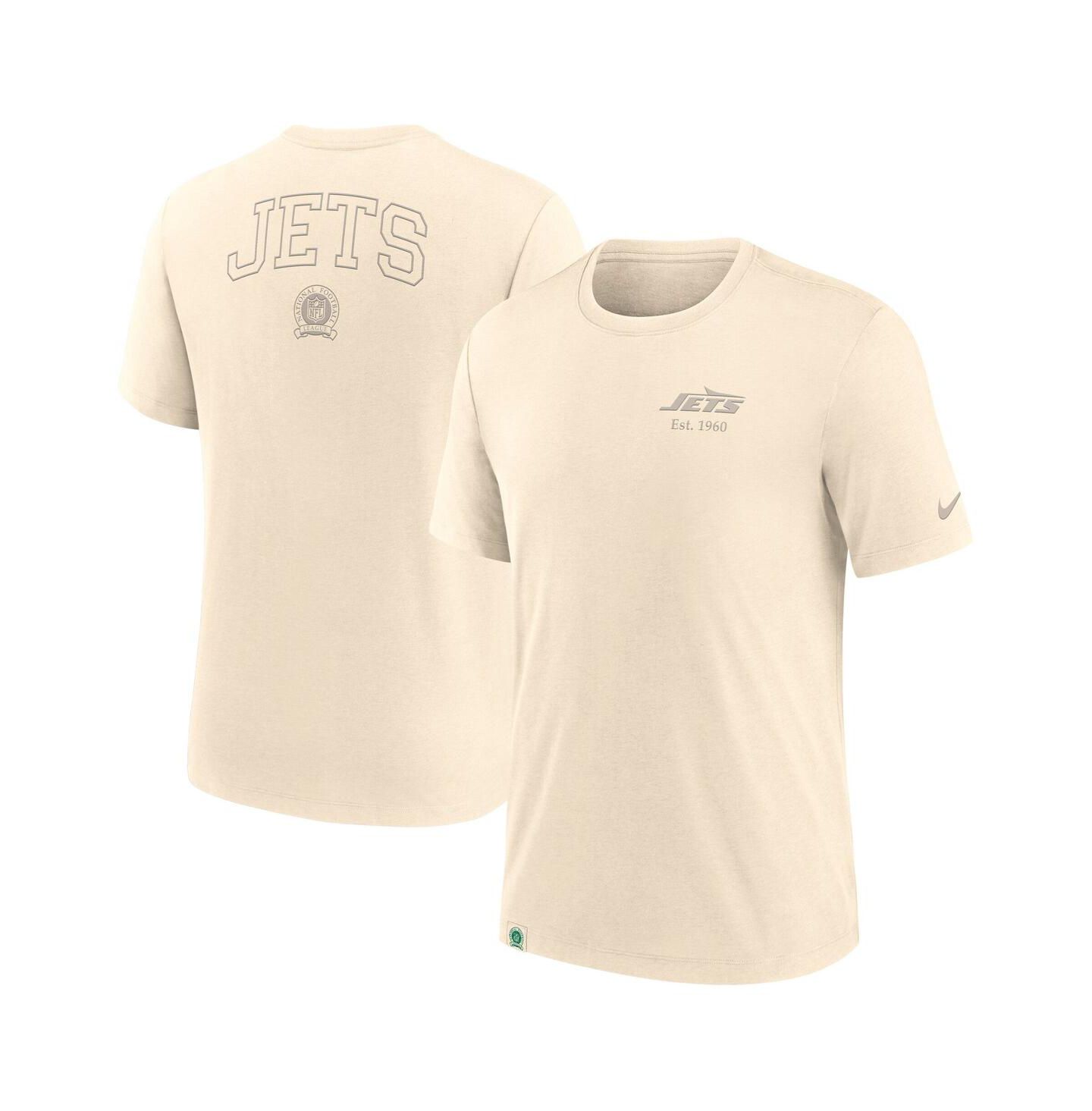 Мужская футболка Nike Cream New York Jets Glory Tri-Blend — фото 1