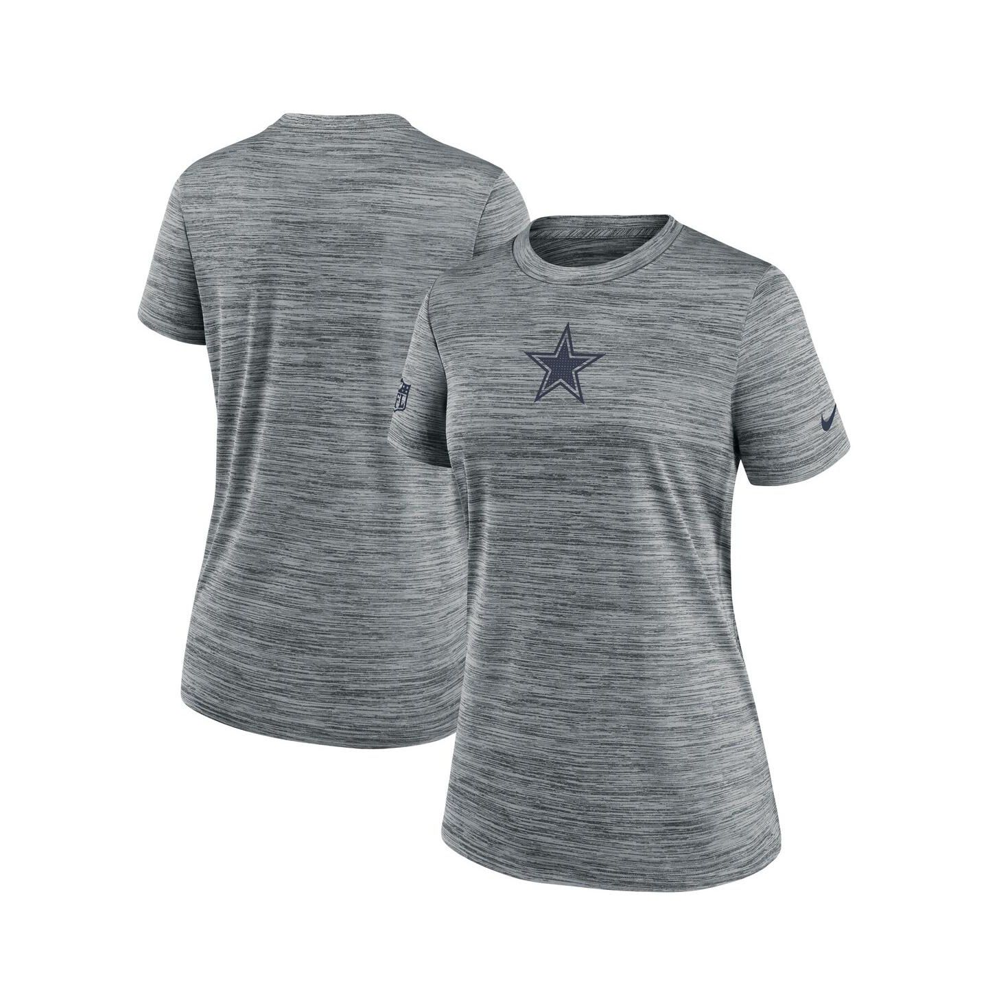 Женская футболка Nike Gray Dallas Cowboys Sideline Velocity Performance — фото 1