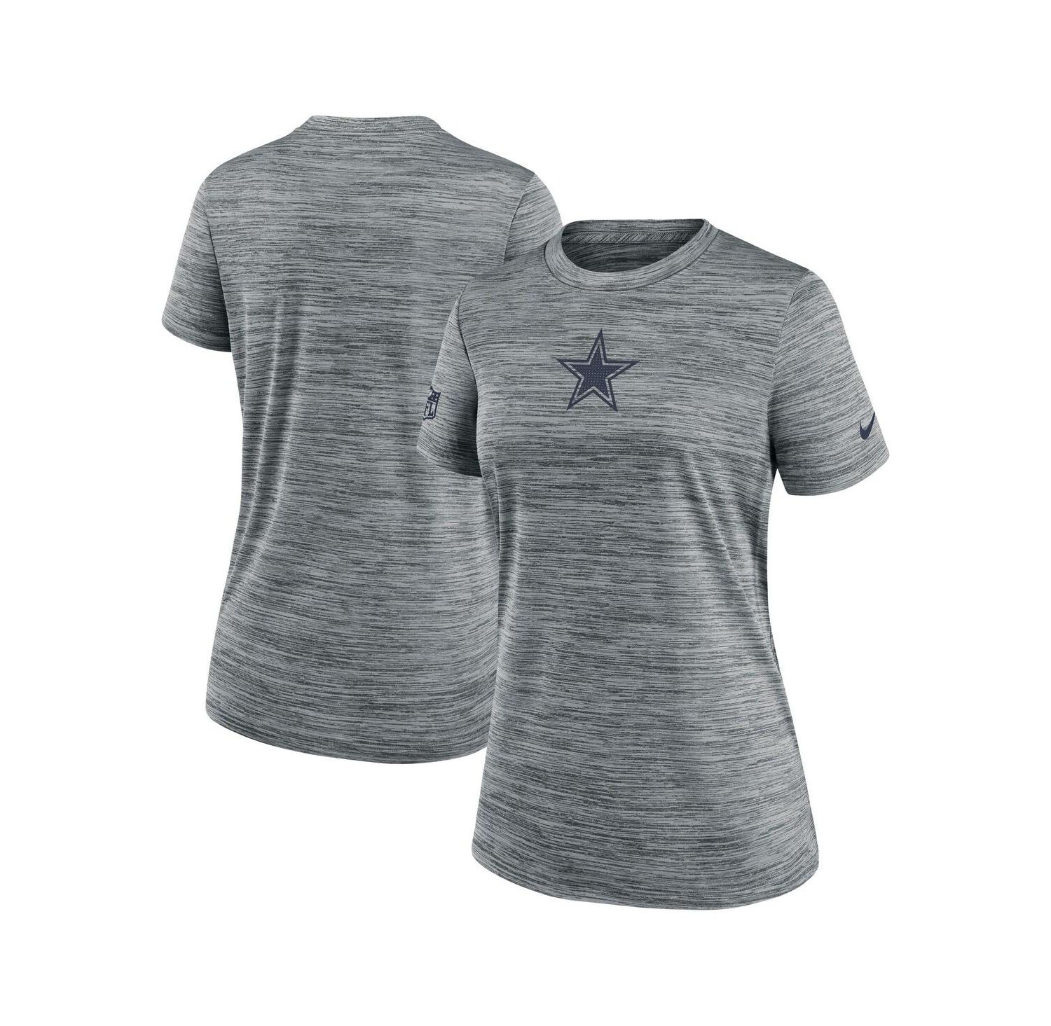 Women's Gray Dallas Cowboys Sideline Velocity Performance T-Shirt