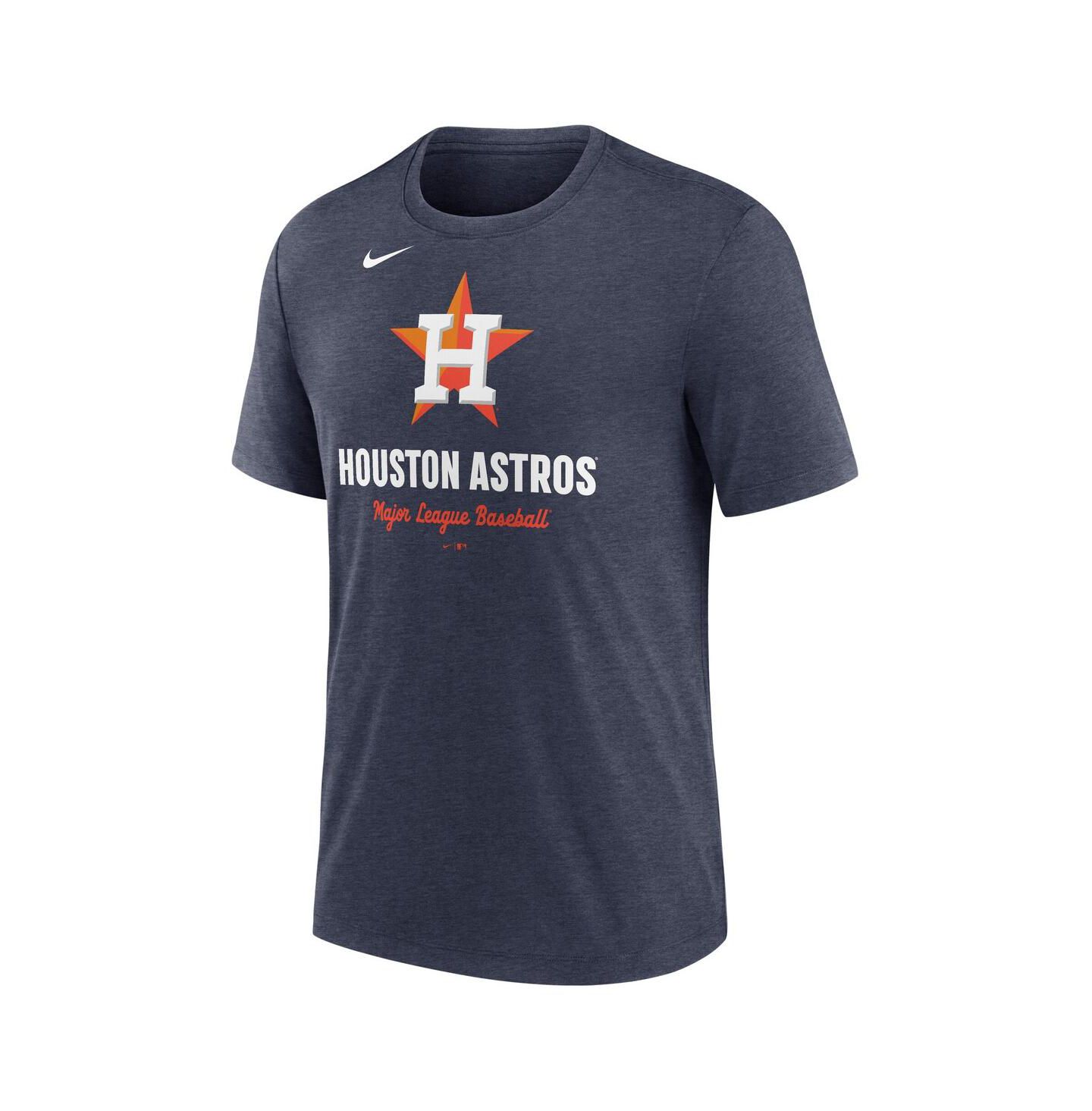 Мужская футболка Nike Heather Navy Houston Astros Logo Tri-Blend — фото 3