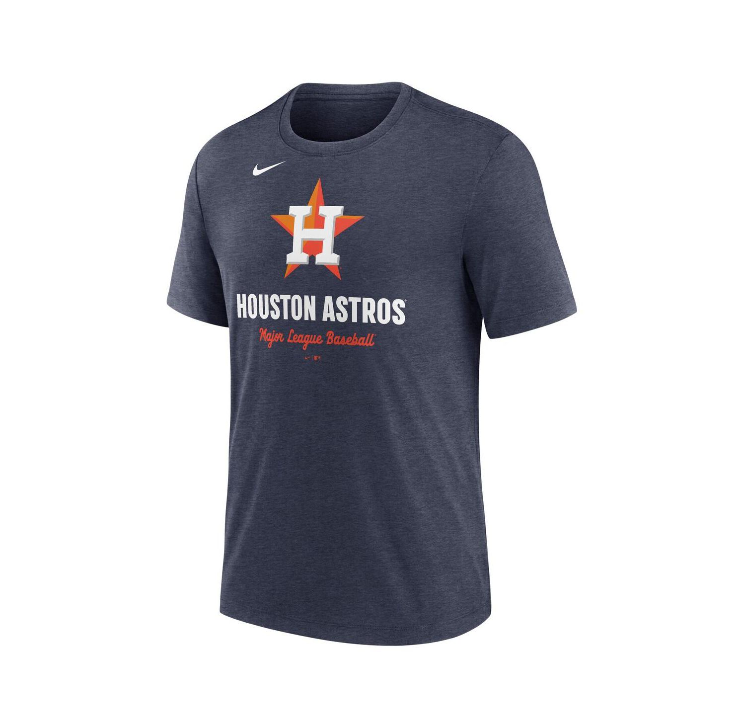 Men's Heather Navy Houston Astros Logo Tri-Blend T-Shirt