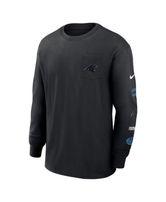 Men's Black Carolina Panthers Rewind Heavy Max90 Pocket Long Sleeve T-Shirt
